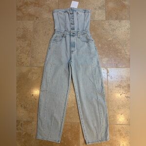 Pistola Women's Daphne Light Blue Denim Strapless Jumpsuit-NWT